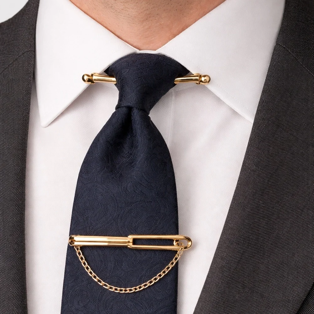 Vintage Swank Men’s Accessory Lot – Gold Filled Cufflinks, Tie Clip & Collar Bar